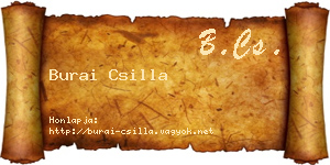 Burai Csilla névjegykártya